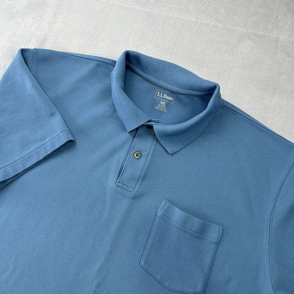 L.L Bean Men's Premium Double L‎ Polo Hemmed Short-Sleeve With Pocket Size XXL